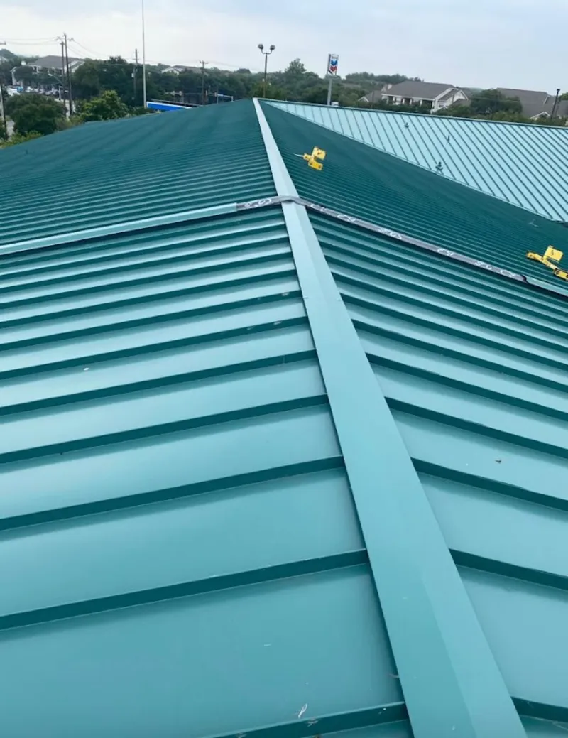 Green commercial metal roof ridge and valley for Metal Roof Repair in Belleview